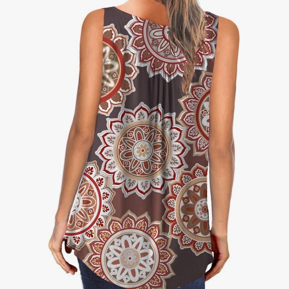 ▶️ Women Trendy Casual Cami Shirt Sleeveless Tank Top Basic Blouse XL - Picture 2 of 6